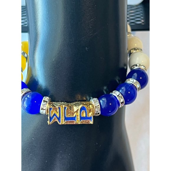 Sigma Gamma Rho Bling Natural Agate Soror Charm Bracelet - Picture 10 of 11